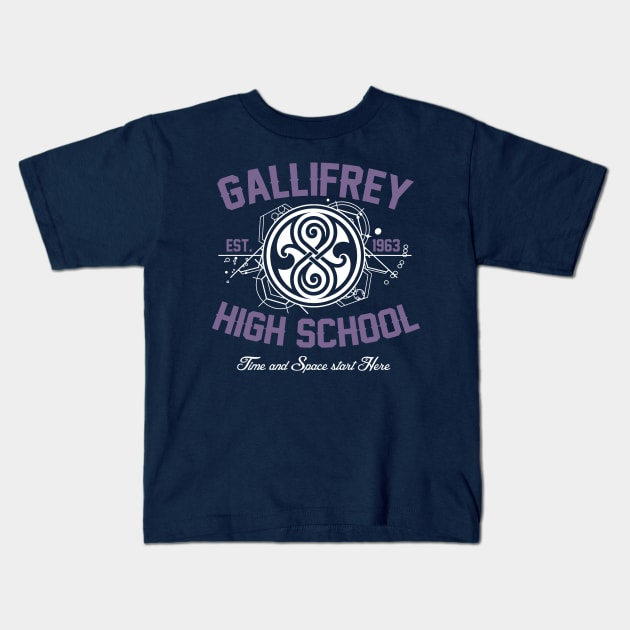 Gallifrey High School Kids T-Shirt by Arinesart